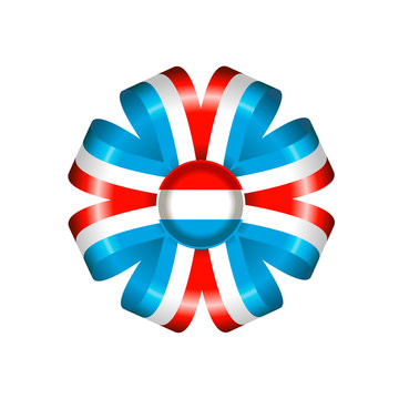 recommend clip art: luxembourg flag, rosette and pennant, isolated on white