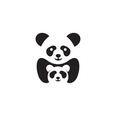 Panda icon logo design vector template