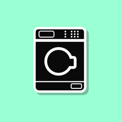 Drying machine sticker style icon. Simple thin line, outline, glyph, flat vector of wash icons for ui and ux, website or mobile application