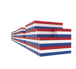 Three group Cargo Containers on white background. 3D Illustration.