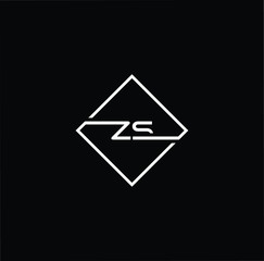 Outstanding professional elegant trendy awesome artistic black and white color ZS SZ initial based Alphabet icon logo.