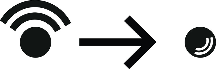 Distance to distance, from A to B, wireless icon