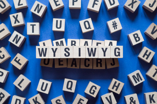 Wysiwyg Word Written In Wooden Cube