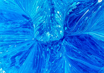 Epoxy Resin Petri Dish Art macro shot, Blue abstract