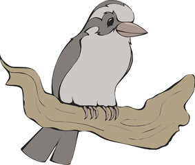 Vector illustration of couple of birds sing romantic songs