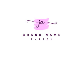 j a script logo abstract initial signature letter icon design in vector editable file.