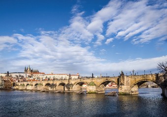 The Charles Bridge and Prague Castle