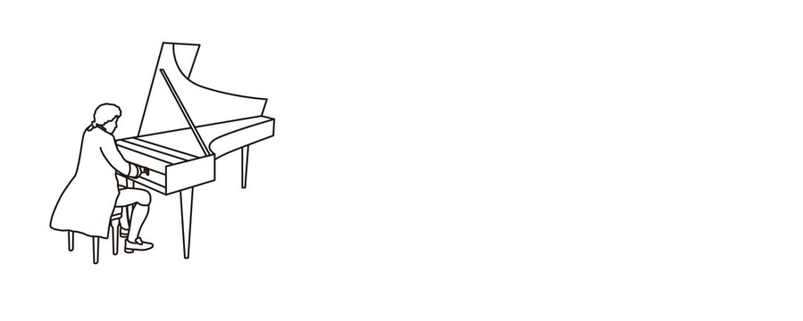 pianist playing black and white grand piano clip art preview