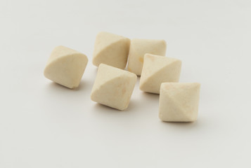 Salty dry kurt. National sour milk product of Central Asia