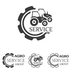 Agro service icon element design. Sign or Symbol, logo design for idustrial company or agriculture company. Farm, tractor, service, farming. Vector illustration