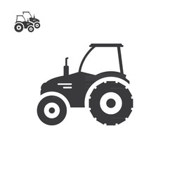 Tractor flat icon element design. Sign or Symbol, logo design. Vector illustration