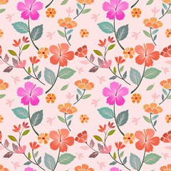 Fototapeta na wymiar colorful flowers seamless pattern vector design. can use for fabric textile wallpaper.