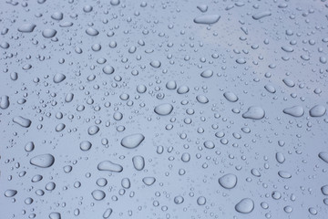 water drops on blue background