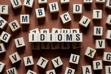 Idioms Word Written In Wooden Cube