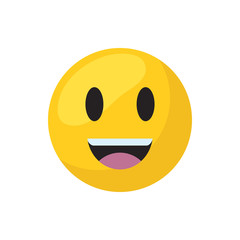 Happy emoji face flat style icon vector design