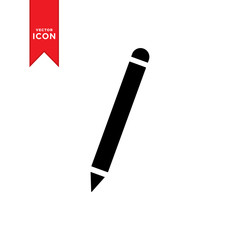Pencil icon vector. Simple design on white background.