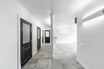 white empty corridor for room office in interior of modern apartments, office or clinic