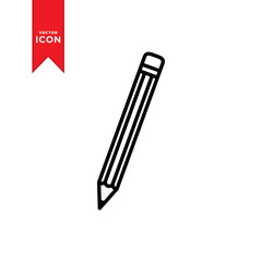 Pencil icon vector. Simple design on white background.