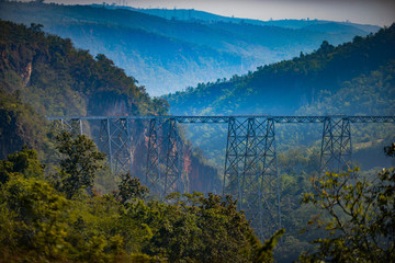 Goteik viaduct railway trestle between Pyin Oo Lwin and Lashio - Myanmar