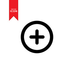 Plus icon vector. Medical icon symbol illustration. Simple design on trendy icon.