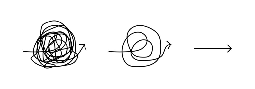 Simplifying graphic icons. Simplifying the complex. Concept of icon line style. Vector