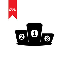 Winner podium icon vector. Simple design on white background.