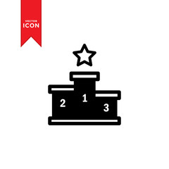 Winner podium icon vector. Simple design on white background.