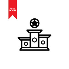 Winner podium icon vector. Simple design on white background.