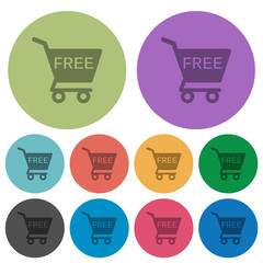 Free shopping cart color darker flat icons
