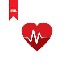 Pulse Heartbeat icon vector. Heartbeat logo illustration. Flat design style on white background.