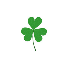Obraz premium Green clover leaf isolated on white background. Hand drawn vector illustration.