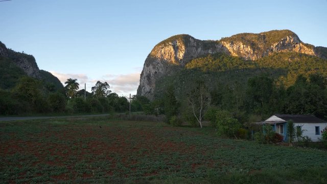 Vi&ntilde;ales Valley view, Mogotes, mountains, farmer houses, cuban land scape