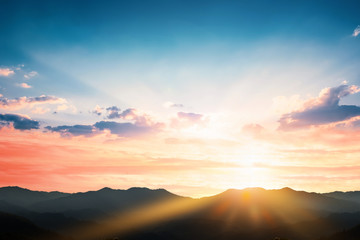 Earth Day concept: Sunrise in the mountains