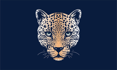 jaguar face on dark background - obrazy, fototapety, plakaty