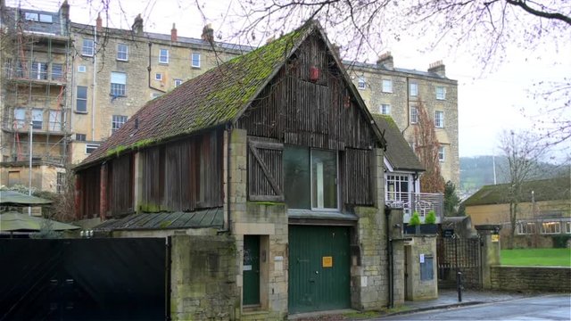 An old onverted barn on the banks of the River Avon, in the charming city of Bath, in the English West Country