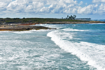 panorama of the Atlantic ocean coast. Dominican Republic