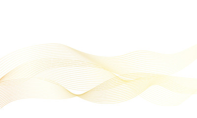 Golden line wave isolated on white background. Vector illustration