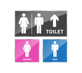 Set of toilet signs. Vector illustration.