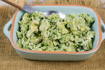 risotto au poulet et épinards