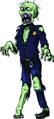 hand drawing undead zombie police
