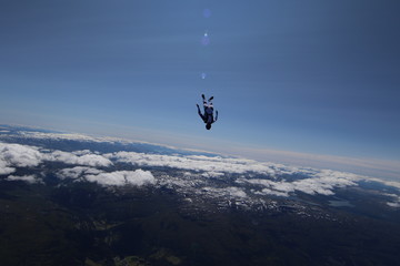 Skydiver over Voss Norway