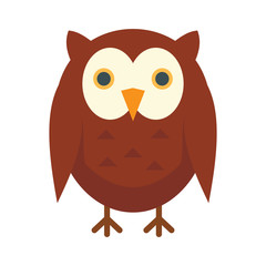 Teaching owl flat icon. Vector teaching owl in flat style isolated on white background. Element for web, game and advertising