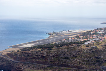 Madeira spectacular landscape Machico airport coastline cliffs beach sea