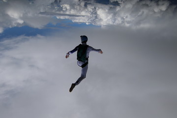 Skydiver over Voss Norway