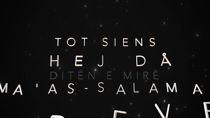 International goodbye text animation in multiple languages