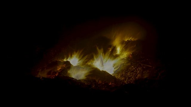 Time Lapse of Bonfire burning out
