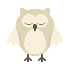 Arctic owl flat icon. Vector arctic owl in flat style isolated on white background. Element for web, game and advertising
