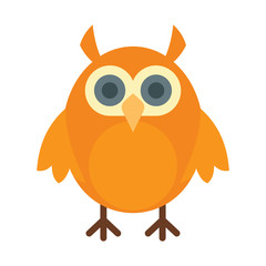 Science owl flat icon. Vector science owl in flat style isolated on white background. Element for web, game and advertising