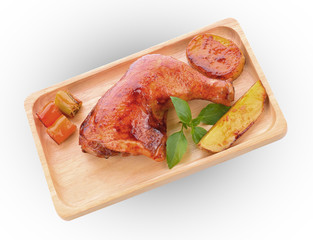 Grilled chicken isolated on a white background