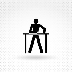 Gymnast on Horizontal bar and man pictogram icon. minimalistic isolated icon.